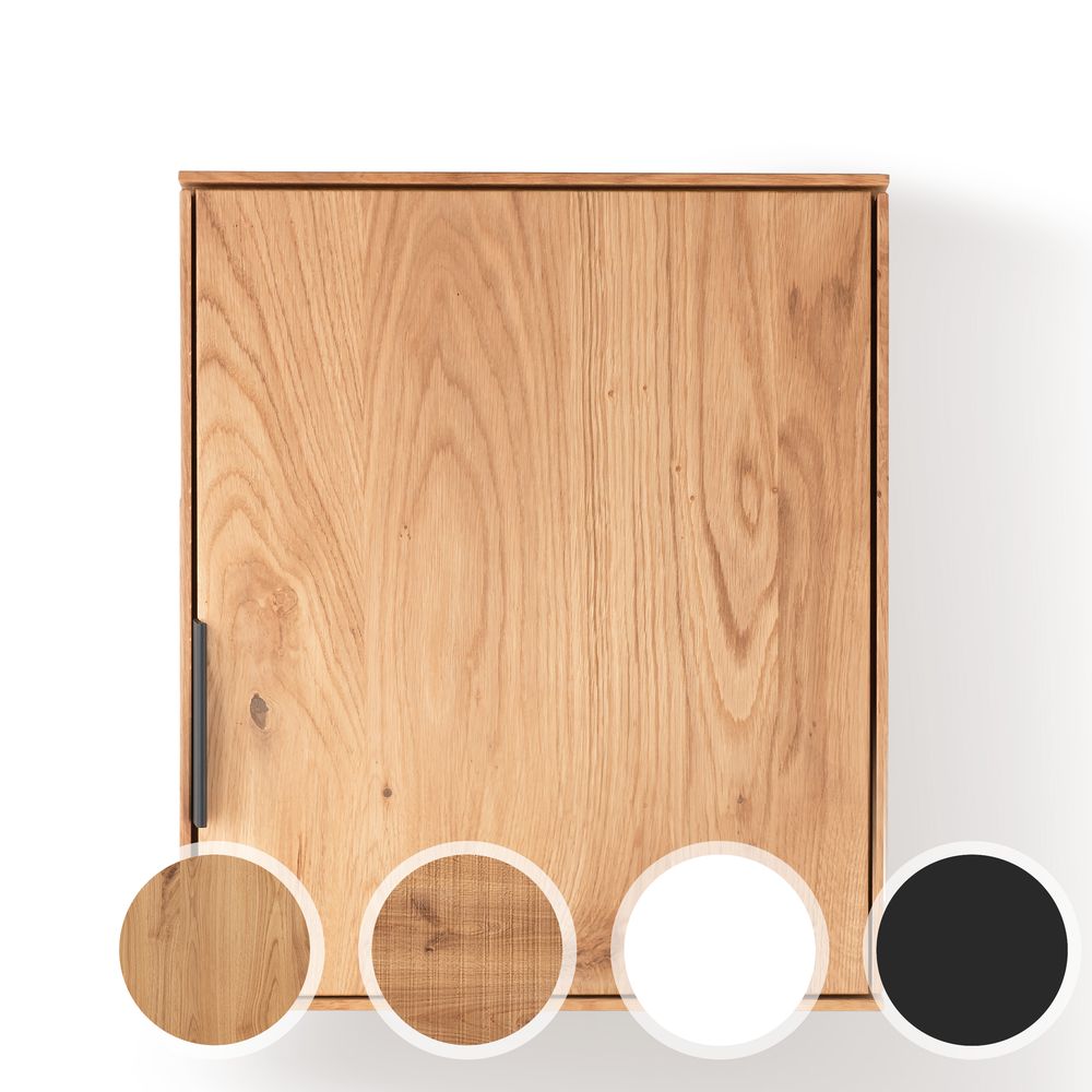 Massivholz »Lugano« Hängevitrine III Hobelschlag Front / Anschlag rechts Image