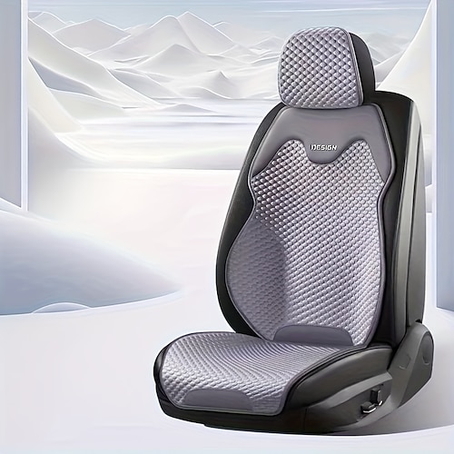 Hochwertiger, bequemer Autositzbezug, universeller Typ, kompatibel mit Airbags, geeignet für Limousinen, LKWs, Vans, SUVs, Ganzjahres-Universal-Kombinationsset, Schwarz, Grau und Weiß Image