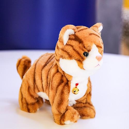 Interaktives elektronisches Plüschtier – Upgrade mit LED-Leuchtaugen, animierter Tonsteuerung, elektronischer Haustierroboter, Katzen- und Kätzchenspielzeug, Geschenke für Jungen Mädchen Kinder