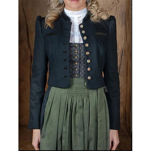Oktoberfest Jacke Trachtenblazer Dienstmädchen Bayerisch Deutsch Wiesn Damen Karneval Bier Festival Stoff im traditionellen Stil Oberteil Image