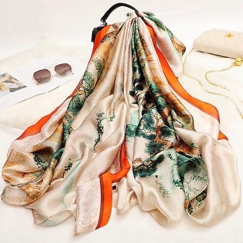Frauen Seide Winter Schal Mode Druck Dame Strand Schal Schals heiß glatt Foulard weiblicher Hijab