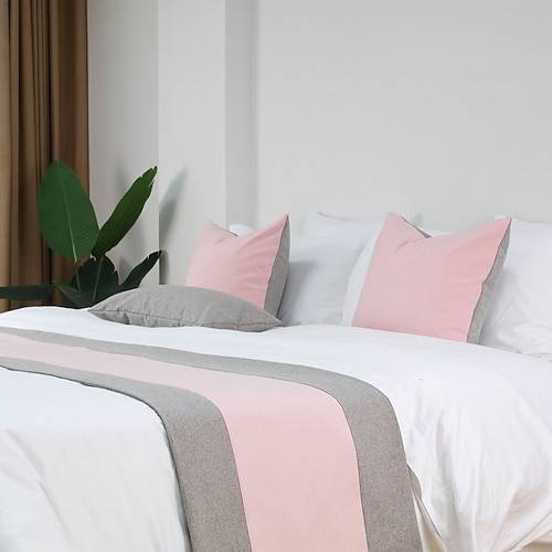 Bettläufer, Bettschal, zweifarbig, dekorativer Bettschal für Zuhause, Hotel, Tagesdecken, Schals, Schutz, moderner, einfarbiger Bettläufer für das Fußende des Bettes, Heim, Schlafzimmer, Bettwäsche, Image