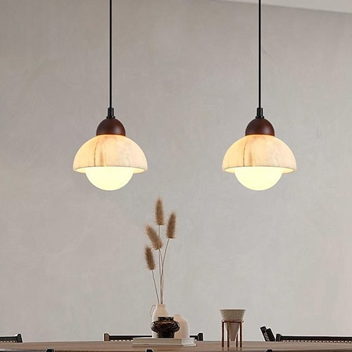 nordische moderne Pendelleuchte aus Alabastermarmor, minimalistische Eleganz Image