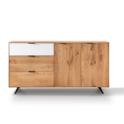 Massivholz »Lugano« Sideboard IV mit Holzfüße Hobelschlag Front / Hobelschlag Front Image