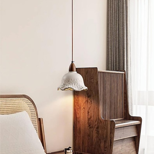 Vintage Beton Industrie Pendelleuchte Holz Bauernhaus Einzel Hängende Deckenlampe Grau Zement Rustikal Mid Century Modern Kronleuchter für Esszimmer Kücheninsel Schlafzimmer Café Bar Image