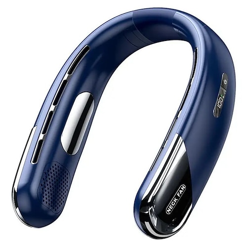 Nackenventilator, 10000 mAh, Mini-Ventilator ohne Flügel, leiser Nackenbügelventilator, wiederaufladbar über USB, LED-Digitalanzeige, Luftkühler im 5. Gang Image