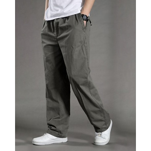 Herren Outdoorhosen Cargohosen Wanderhosen Herbst Außen Normale Passform Leicht Atmungsaktiv Unterteile Elastischer Bund Hellgelb Dunkelgrau Baumwolle Camping / Wandern / Höhlenforschung Laufen M L Image