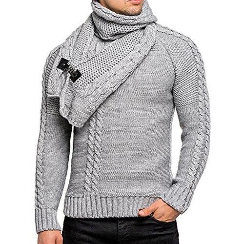Herren Pullover Gerippt Zopfmuster Stricken Normale Oberteile Gestrickt Schmale Passform Einfach Rundhalsausschnitt Strickware Moderne zeitgenössische Lässig Alltagskleidung Bekleidung Herbst Winter