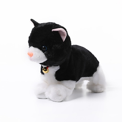 Interaktives elektronisches Plüschspielzeug - Upgrade mit LED Lichtaugen Animierter Geräuschkontrolle Elektronisches Haustier Roboter Katze Kätzchen Spielzeug Geschenke für Jungen Mädchen Kinder