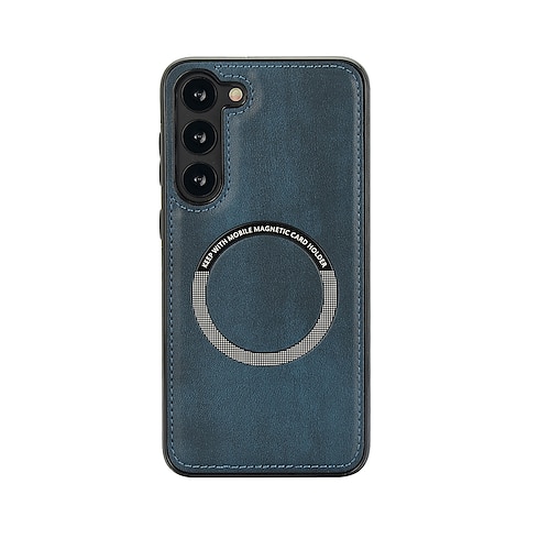 Handy Hülle Handyhüllen Für Samsung Galaxy S25 S25 Edge S24 S23 S22 Plus Ultra S23 FE A55 5G A35 5G A15 A14 Rückseite Magnetisch Unterstützt kabelloses Laden Stoßfest Retro TPU PU-Leder Image