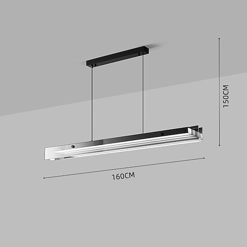 schwarze LED-Pendelleuchte, moderner Kuppel-Kronleuchter für Kücheninsel, Esstisch oder Bar Image