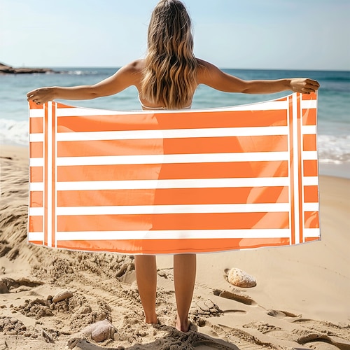 weiches und saugfähiges Strandtuch – leichtes, schnelltrocknendes, sandfreies Design für Strand, Pool und Reisen Image