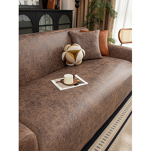 Sofabezug Ecksofa Kunstleder Sofaschoner Antirutsch 3 4 2 1 Sitzer, L Form Sofaüberwurf, Hund Katze Sofabezug Ecksofa Sofaüberwurf Couchbezug Image