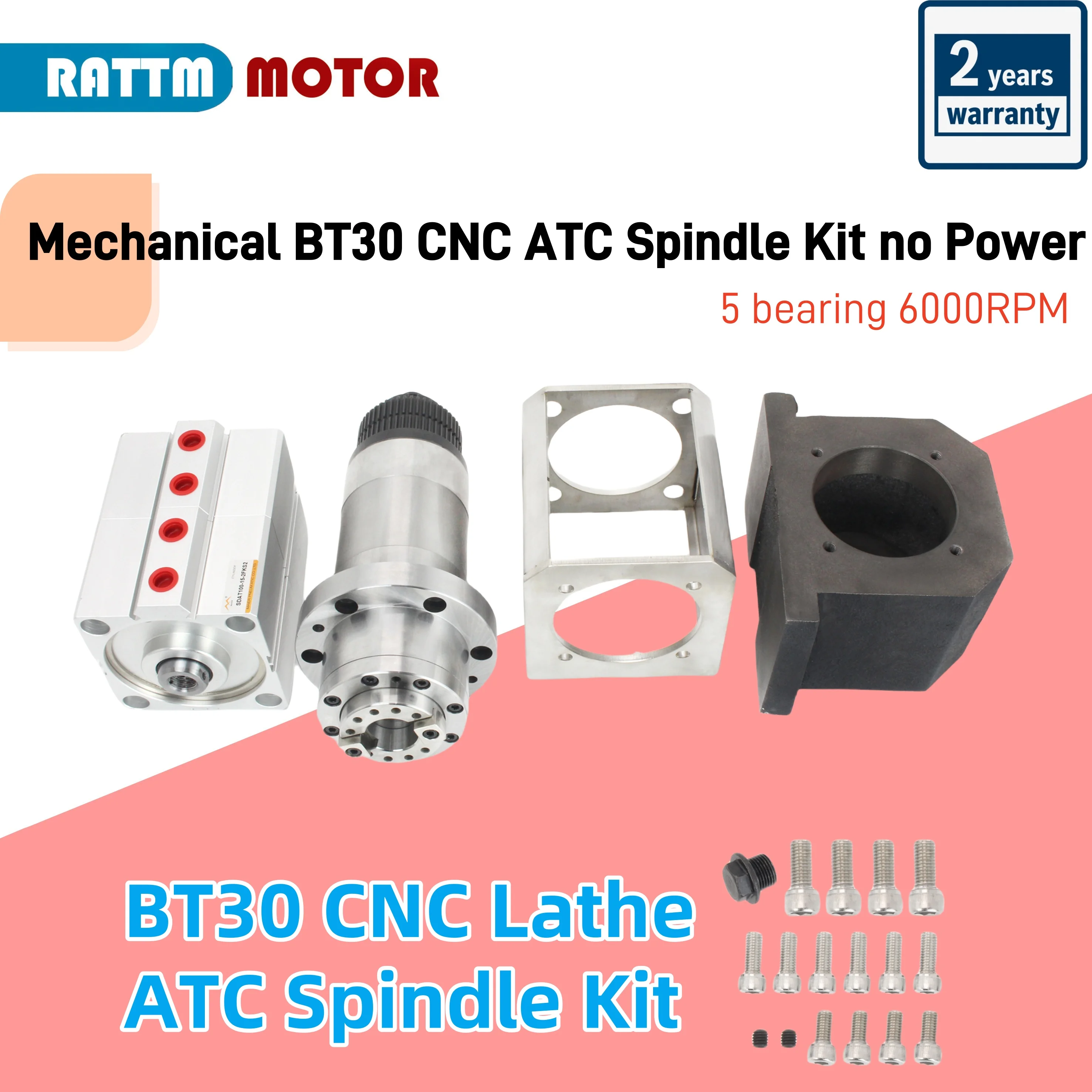 BT30 ATC Mechanische Spindeleinheit, großes Drehmoment, Tisch BT30 CNC-Drehmaschine, ATC-Spindel, kein Strom, automatischer Werkzeugwechsel, 5 Lager, 6000 U/min Image
