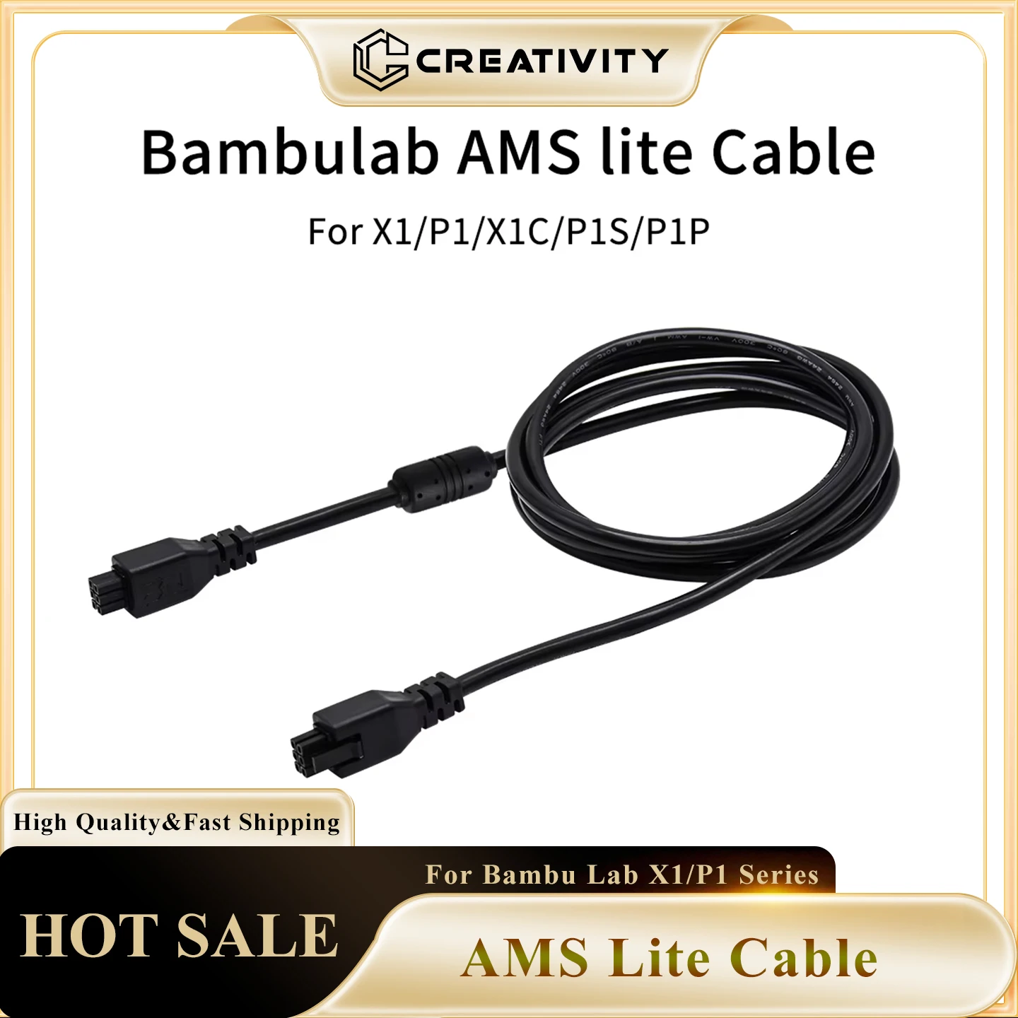 AMS/AMS 2 Pro/AMS HT-Kabel 1,5 m 6-polig für Bambu Lab X1 P1 H2D-Serie 3D-Drucker 6-poliges Buskabel Image