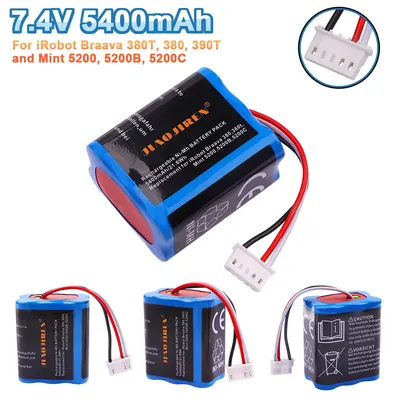 7,2 V 5400mAh ni-mh Batterie für irobot braava 380t 390 380t Minze 5200b 5200c Staubsauger verbesserte hohe Kapazität für t Image