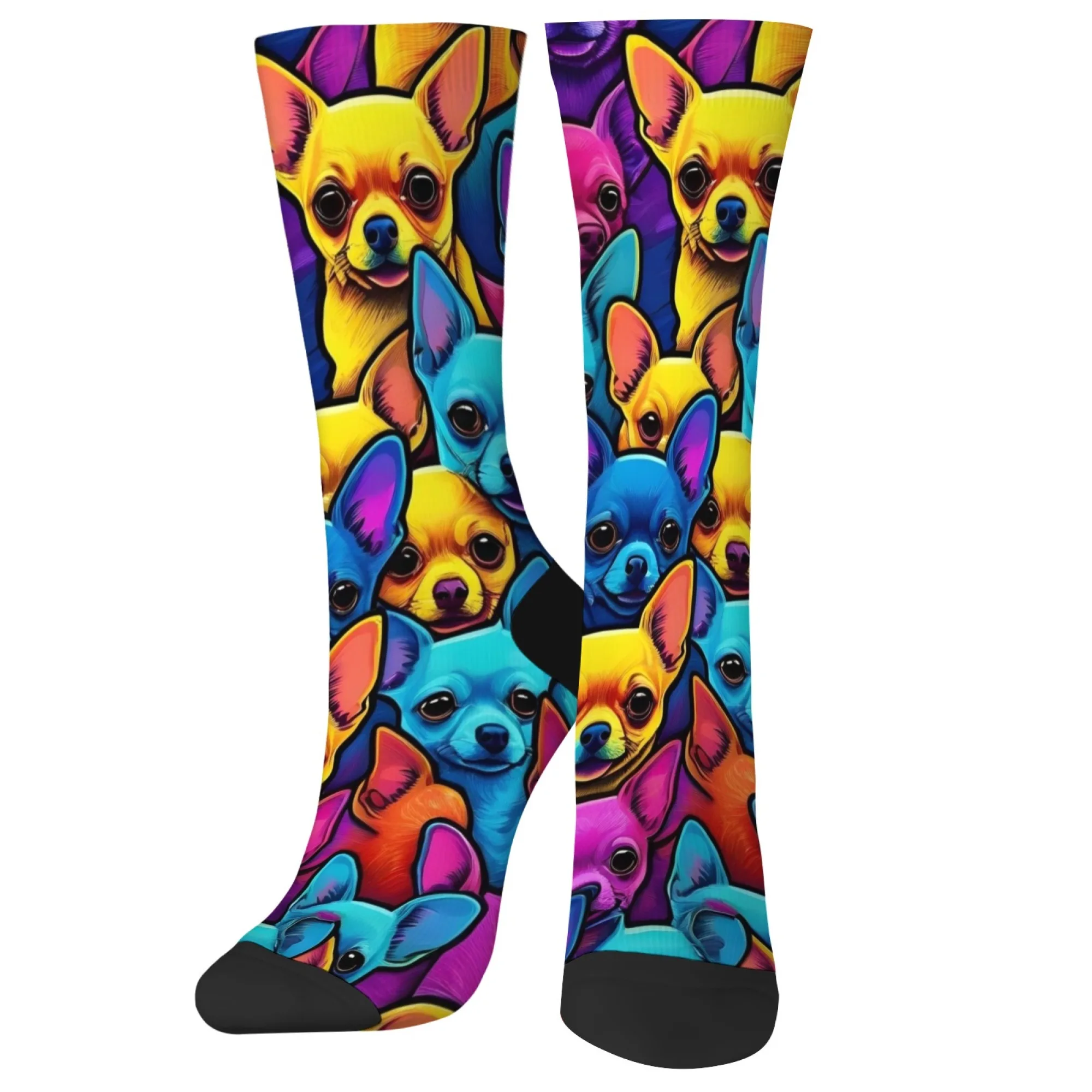 Cartoon süßer Chihuahua Hund Harajuku Welpe glückliche Socken Neuheit lustige Hip-Hop Crew Socken lässig Party Persönlichkeit Trend Socken Geschenk Image