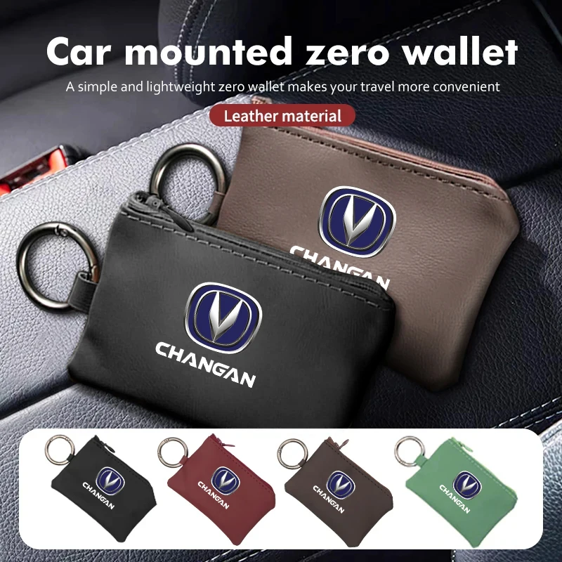 Auto Leder Schlüssel Brieftasche Karte Tasche Emblem schlüsselbund Tasche Für Changan CS75 CS35 Plus CS15 CS95 RAETON CX70 CS55 EADO CX20 Alsvin Image