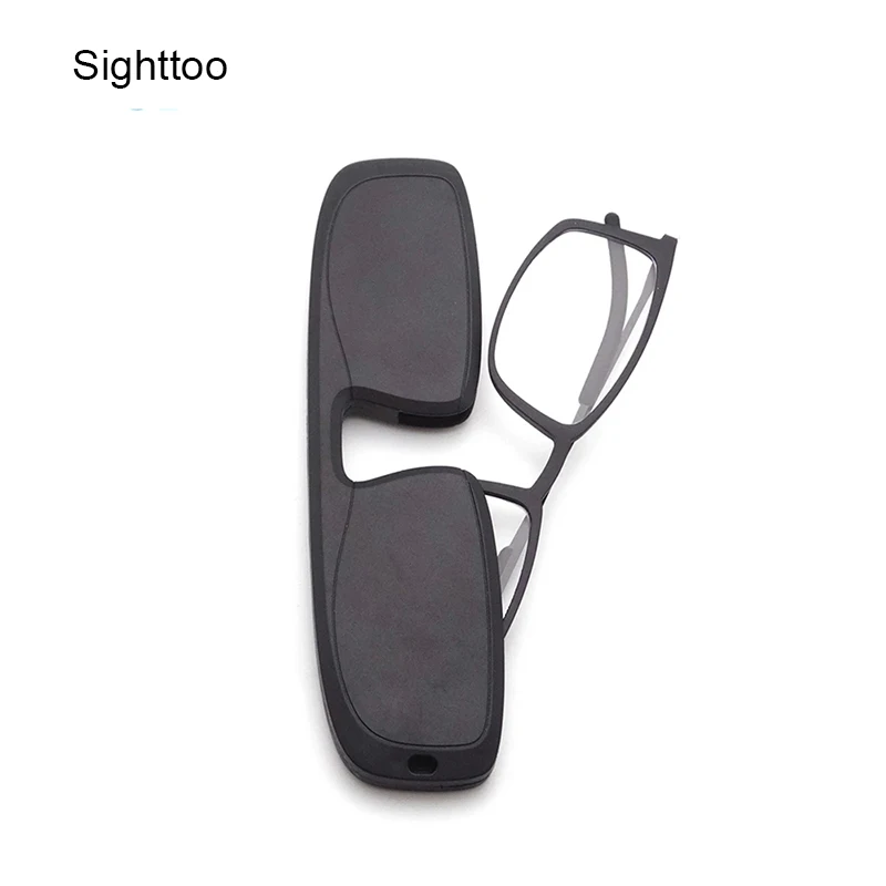 Sighttoo Ultradünne Lesebrille, tragbare Brille, TR90 für Männer mit Schlüsselanhänger-Etui, Metallrahmen, Presbyopie-Brille für Frauen Image
