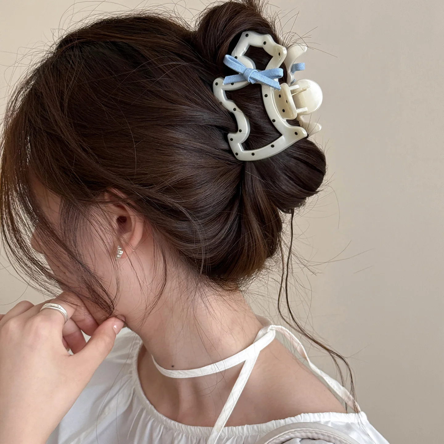 Mädchen Clips Trendy Haar Zubehör Polka Hund Schleife Scratch Clip Weibliche Hai Clip Haar Clip Haar Zubehör Schmetterling Haar Clip Image