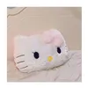 Große Größe Sanrio Peluches Hello Kitty Rückenkissen, gefülltes Anime-Sofabett, weißes Katzenkissen, kuschelige Plüschtiere, waschbare Heimdekoration