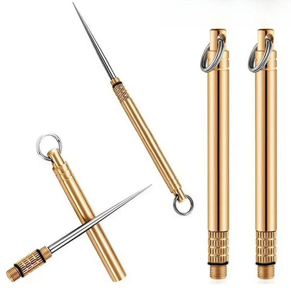 Neue Titan Outdoor Tragbare Multifunktionale Zahnstocher Flasche Obst Gabel Camping Werkzeug Zahnstocher Rohr Stärker Als Zahnseide Image