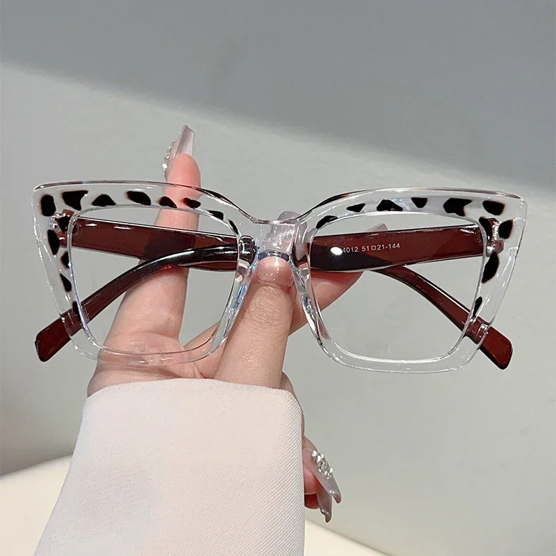 GM LUMIAS Oversize Cat Eye Brille Frauen Stilvolle Patchwork Rand Optische Rahmen Trendy Marke Design Blau Licht Blockieren Brillen Image
