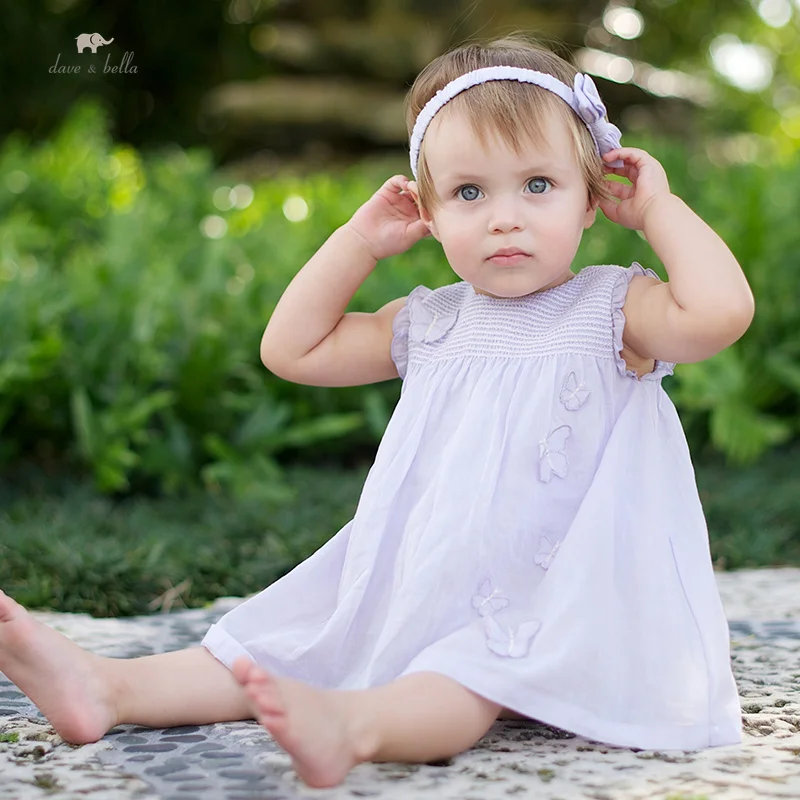 Dave Bella Mädchen Kleid Kinder Baby Prinzessin Kleid Schmetterling stricken sanfte süße Sommer party im Freien db2234181 Image