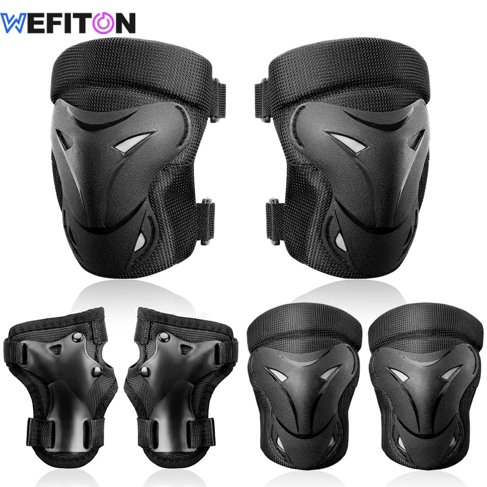 6PCS Knie Ellenbogenschützer Handgelenkschützer Schutzausrüstung Set für Skateboarden Radfahren Rollschuhlaufen Roller Reiten BMX Radfahren Sport Image