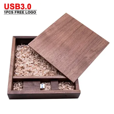Neue Kreativität Holz Fotoalbum Box USB 3.0 Flash Pendrive Graviertes Logo Hochzeit Erinnerung Fotografie Studio kostenloses individuelles Logo Image