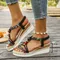 Women'S New Summer Sandals Classic Wedge Thick Sole Elevated Elastic Strap Open Toe Elegant Comfortable Sandals for Women