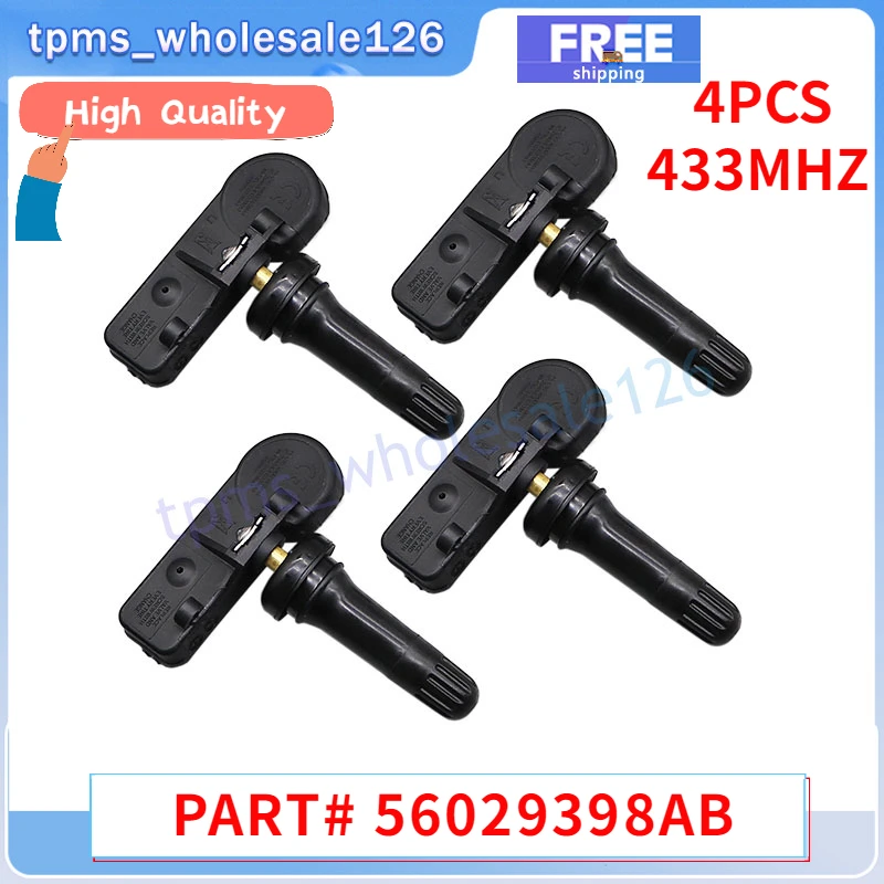 56029398ab 68241067ab tpms 433mhz für Chrysler Jeep Grand Cherokee Wrangler Lancia Voyager Dodge Fiat Reifendruck sensor 4St Image