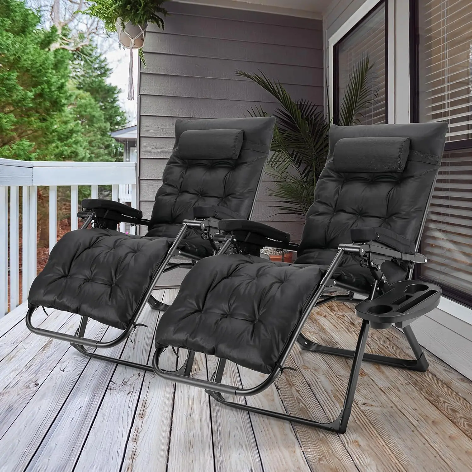 Technische Stoffe Zero Gravity Chair, wasserdichter Liegestuhl, 160 kg belastbar, für drinnen und draußen, Campingstuhl mit Liegefunktion Image