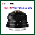 Obiettivo Fisheye 7artisti 4mm F2.8 225 ° Obiettivo per fotocamere grandangolare UAV con messa a fuoco manuale per fotocamere Sony E Fuji XF M4/3
