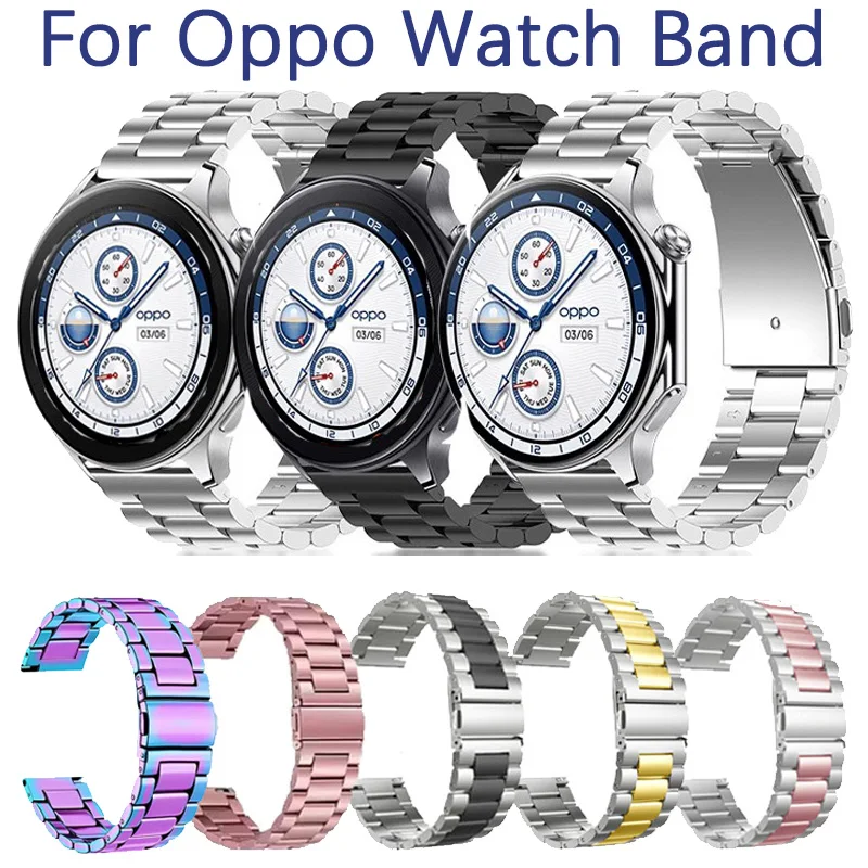 22mm Edelstahl Armband Für Oppo Uhr X X2 4Pro Luxus Metall Band Für Oppo Uhr One Plus 46mm/One Plus Uhr 2 Correa Image