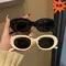Beliebte Damen-Sonnenbrille, neue Sonnenbrille, einzigartige ovale Sonnenbrille, Herren-Goggle-Sonnenbrille, Spiegel, bunt, Y2K-Modebrille
