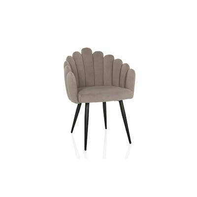 Schalenstuhl / Polsterstuhl SCALLORE Muschelform Stoff grau hjh LIVING Image