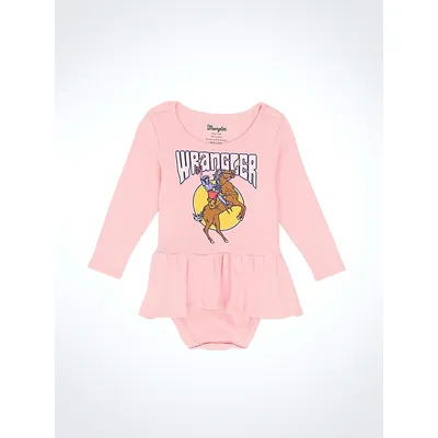 Wrangler Baby Girls Skirted Graphic Bodysuit Pink Size 0-3 Months