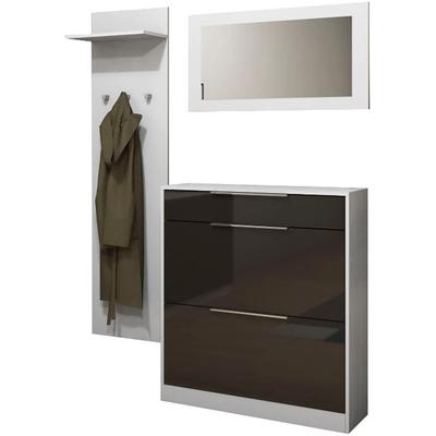 Garderoben-Set BORCHARDT MÖBEL "Olivia", schwarz (schwarz matt), Spanplatte, Kastenmöbel-Sets Image