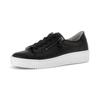 Plateausneaker GABOR, Damen, Gr. 39, schwarz, Kalbsleder, unifarben, sportlich, Schuhe, Freizeitschuh, Halbschuh, Schnürschuh mit zwei Reißverschlüssen