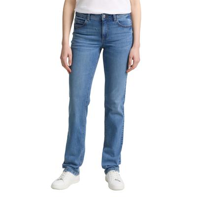 Straight-Jeans TOM TAILOR "Alexa Straight", Damen, Gr. 30, Länge 34, blau (light stone bright blau denim), Denim/Jeans, Obermaterial: 98% Baumwolle, 2% Elasthan. Futter: 65% Baumwolle, 35% Polyester, casual, gerade lang, Jeans, in 5-Pocket-Form Image