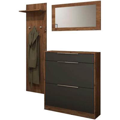 Garderoben-Set BORCHARDT MÖBEL "Olivia", schwarz (schwarz matt), Spanplatte, Kastenmöbel-Sets Image