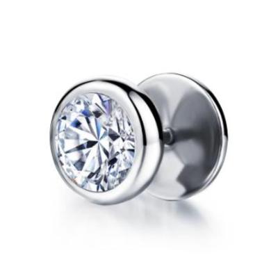 Single-Ohrstecker FIRETTI "Schmuck Geschenk Ohrschmuck einzeln Glamour", silber (edelstahlfarben, kristallweiß, kristallweiß), Ohrringe, Damen, Edelstahl, mit Zirkonia (synth.) Image