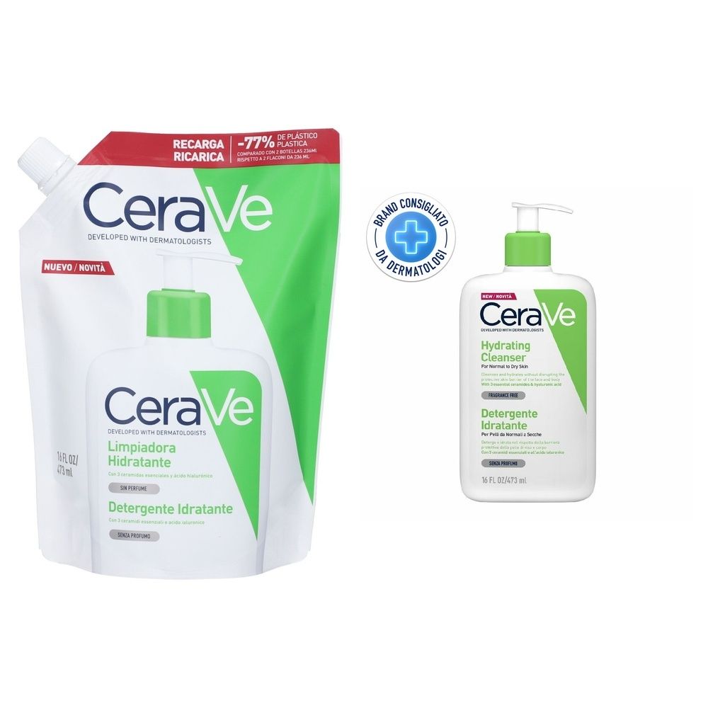 CeraVe Detergente Idratante Viso Pelle da Normale a Secca, con acido i