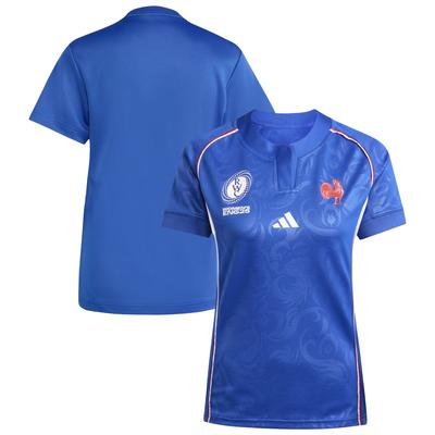 Fan-T-Shirt zur Rugby-Weltmeisterschaft 2025 für Damen von France – Marineblau – Damen Image