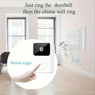 TEMU Wireless Smart Doorbell Camera, Hd , 2.4gwifi, 2-way Audio, Night , Built-in Battery, Voice Change - Home Doorbell, Night And Voice Change Smart Monitoring System Image