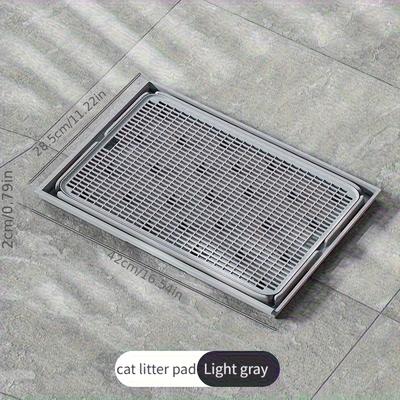 TEMU Extra Large Interlocking Cat Litter Pad - Double Layer Sand-trapping Design, Washable Non-slip Surface, Durable Plastic Mat For Indoor Cats, Image