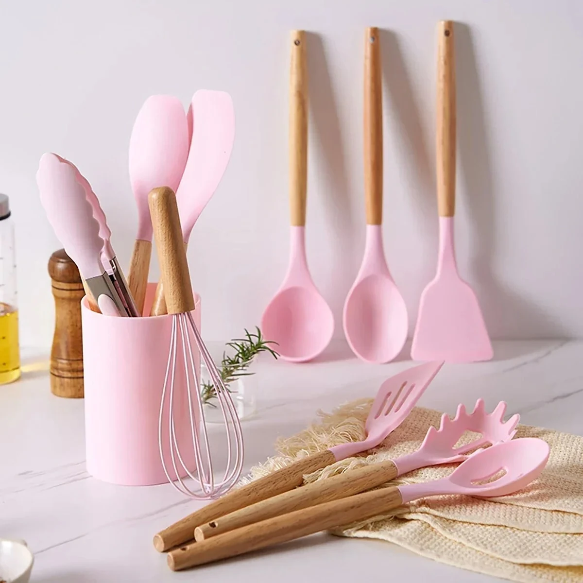 NEW12 pièces/ensemble d'ustensiles de cuisine en Silicone combinaison antiadhésive résistant à la chaleur ustensiles de cuisine Kit de cuisine outils ustensiles de cuisine