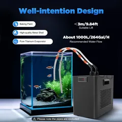 110V 270W Aquarium Chiller for Fish Tank - 160L Water Chiller with Quiet Design Compressor - Refrigeration for Hydroponic System