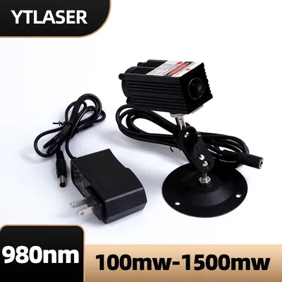 High Power 980nm IR Line Laser Module 100mW 500mW 700mW 1W with Cooling Fan (Free with Bracket and Adapter) Long Time Working